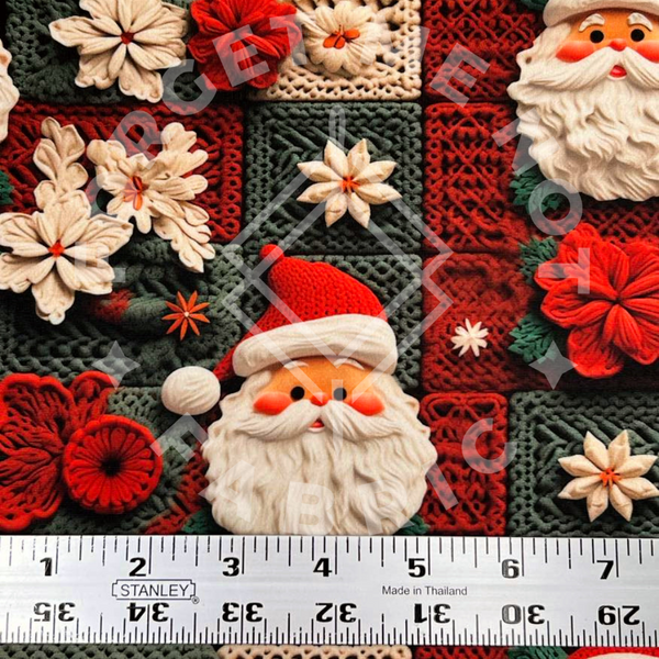 Christmas Patchwork Embroidery, Lightweight DBP Fabric