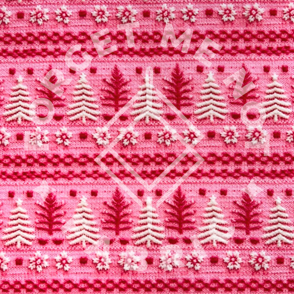 Pink Christmas Tree Fabric, Fabric by the Yard, Hey Cute, Christmas Fabric,  Quilting Cotton, Broadcloth, Jersey, Bamboo, Knit Fabric