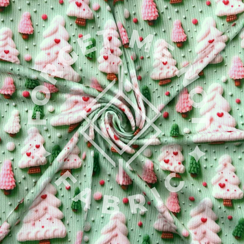 Christmas Tree Cakes, Super Soft Rib Knit Fabric