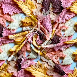 Fall Leaves Embroidery, Heavyweight DBP Fabric