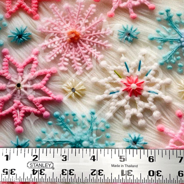 Pastel Snowflakes, Heavyweight DBP Fabric