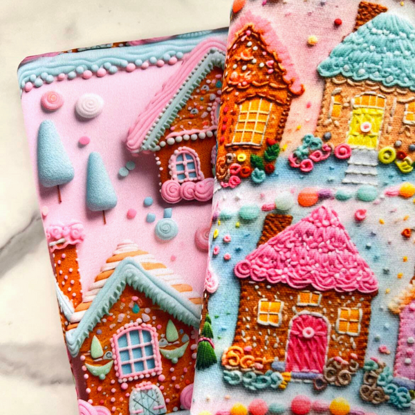 Embroidery Gingerbread Houses, Mediumweight DBP Fabric