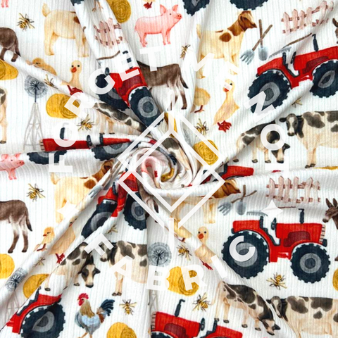 Love You to the Farm and Back, Lightweight 4x2 Rib Knit Fabric