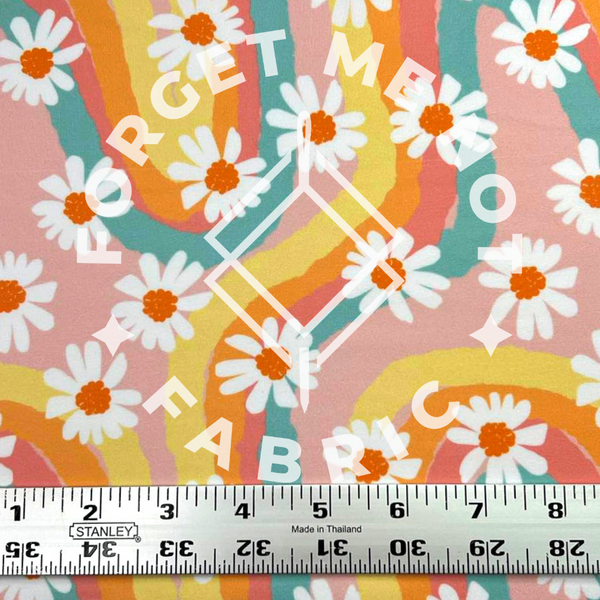 Brittany Frost Rainbow Daisies, Heavyweight DBP Fabric