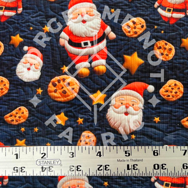 Santa Cookies, Super Soft Rib Knit Fabric