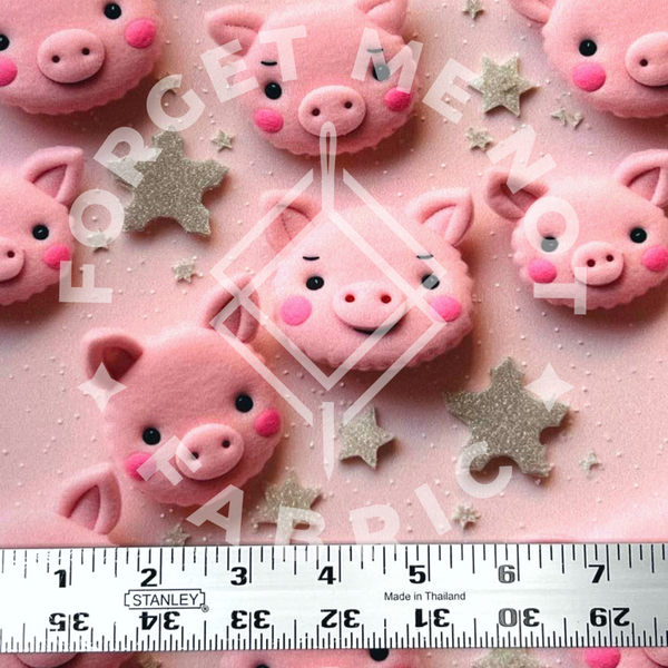 Cute Christmas Pigs, Mediumweight DBP Fabric