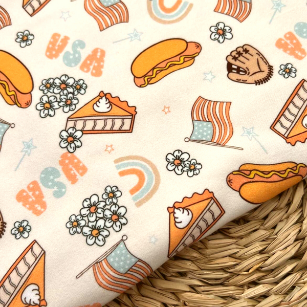 Bloom USA Hotdogs, DBP Super Soft Knit Fabric