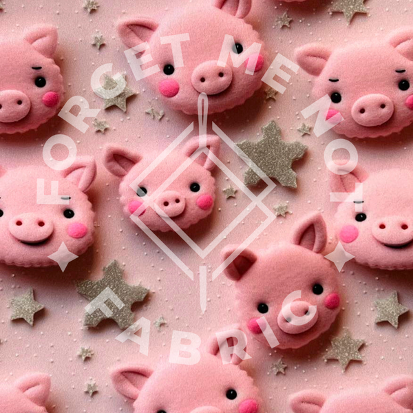 Cute Christmas Pigs, Mediumweight DBP Fabric