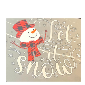 Let it Snow, Christmas Thin Matte Clear Film Screenprints