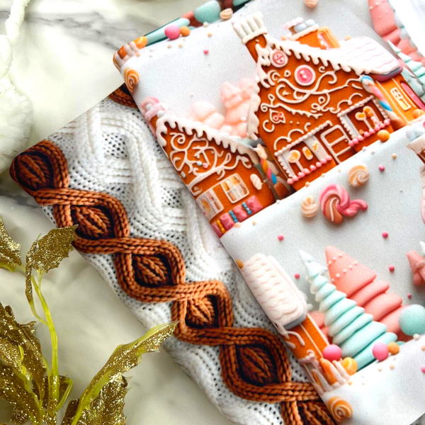 Gingerbread Village, Mediumweight DBP Fabric