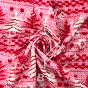Pink & White Christmas Trees Sweater, Bullet Fabric
