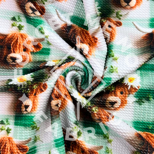 St. Patrick Highland Cow, Bullet Fabric