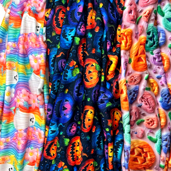 Groovy Rainbow Ghost Embroidery, 180 DBP GSM Fabric