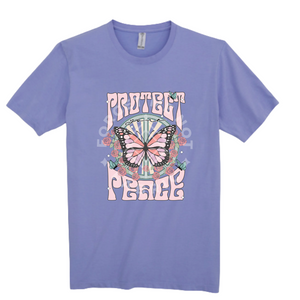 Protect Peace, Lavender Blue T-Shirt (Size Large), Graphic Shirts