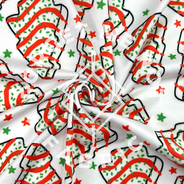 White Christmas Tree Cakes, Lightweight DBP Fabric