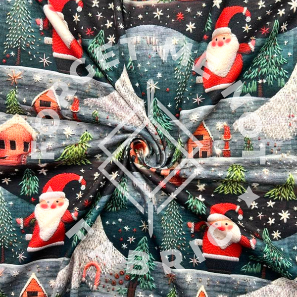 Santa Embroidery, 180 DBP GSM Fabric