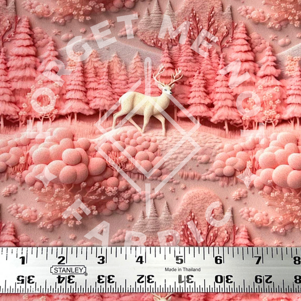 Winter Wonderland Deer Pink, Mediumweight DBP Fabric