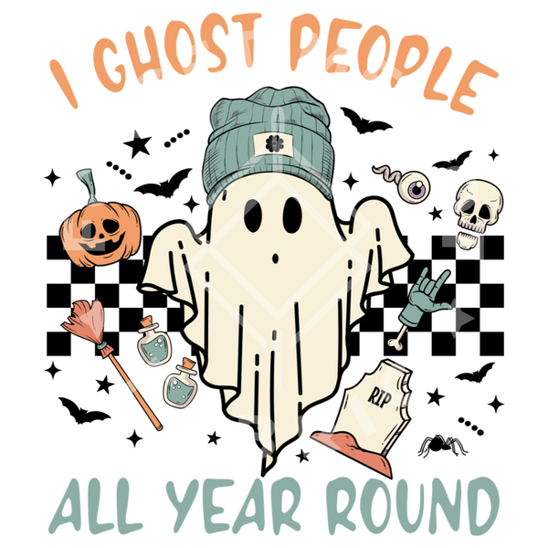 I Ghost People All Year Round, Fall Thin Matte Clear Film Screenprints