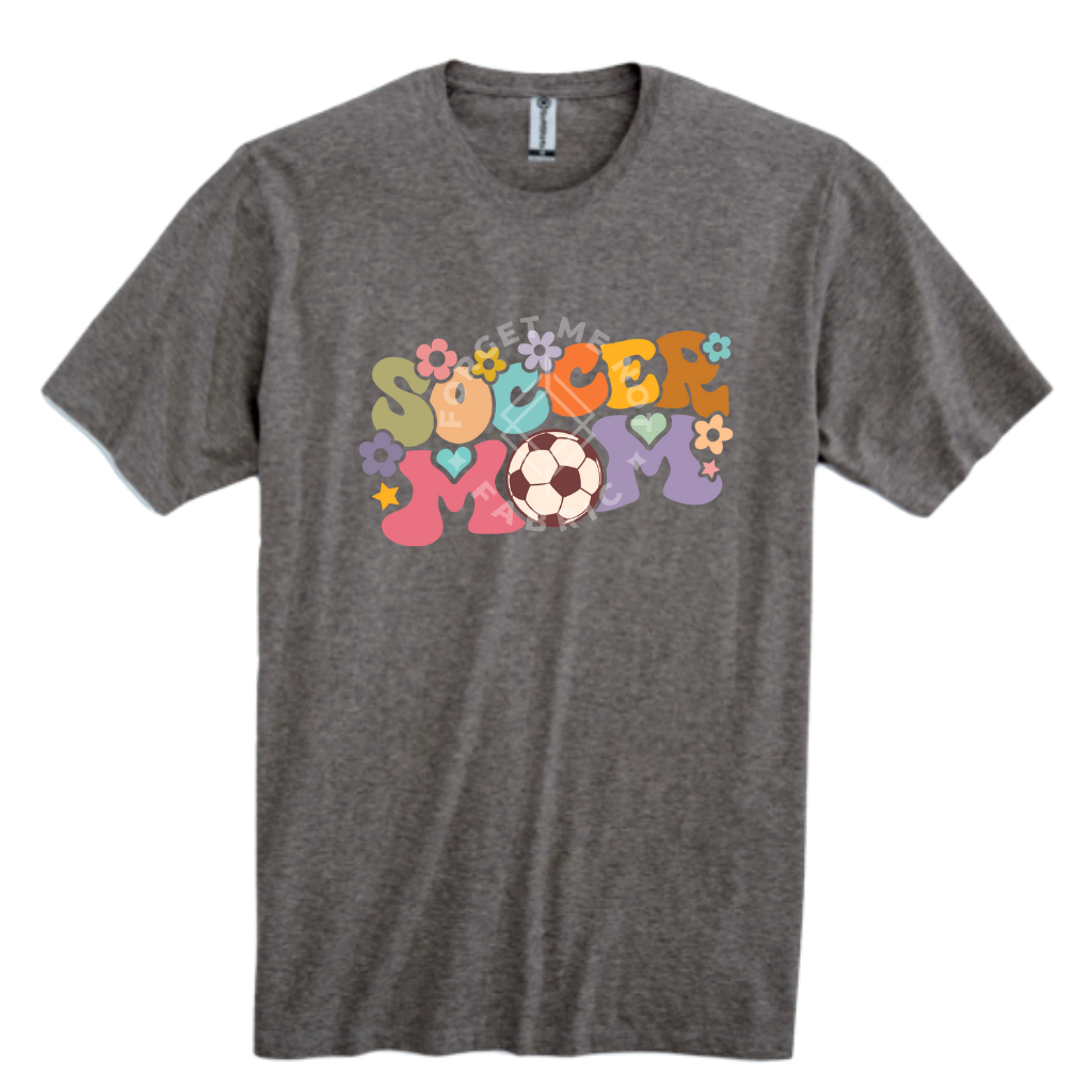 Soccer Mom, Charcoal Heather T-Shirt (Size Large), Graphic Shirts