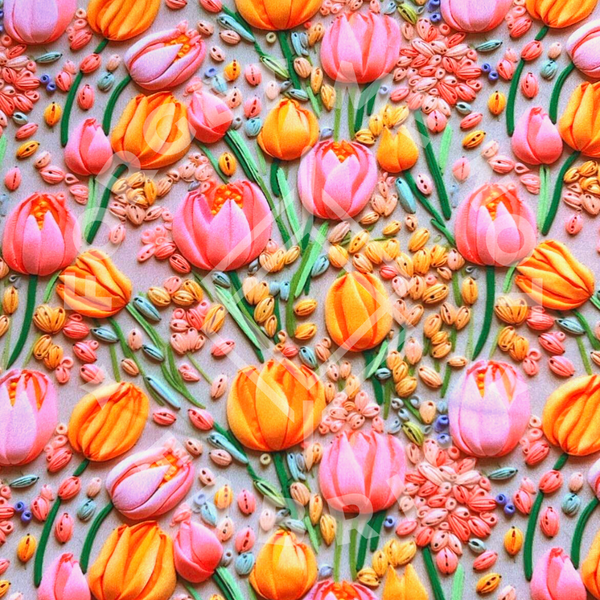 Spring Tulips, Mediumweight DBP Fabric