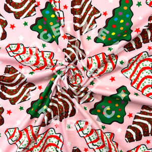 Christmas Cakes Pink, Mediumweight DBP Fabric