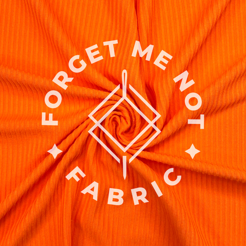 Bright Orange, Yummy Rib Knit Fabric, Apparel Rib Knit Fabrics, Bright Orange Knit Fabric 4:2