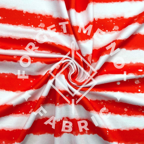 Red & White Splatter Stripes, DBP Butter Fabric
