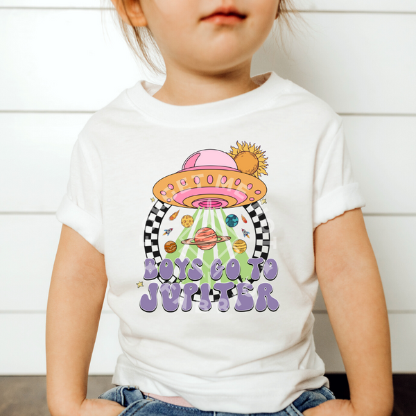 Boys Go to Jupiter, White Toddler Shirt(Size 2T), Graphic Shirts