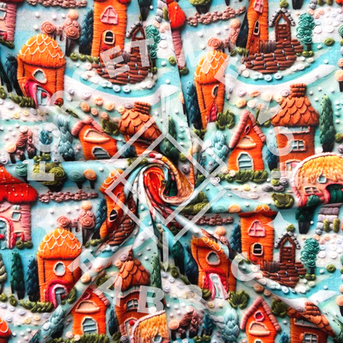 Christmas Gingerbread Embroidery, Lightweight DBP Fabric