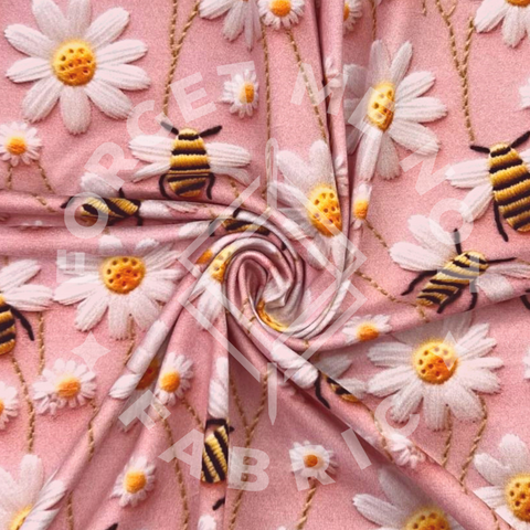 Spring Daisy Bees, Mediumweight DBP Fabric