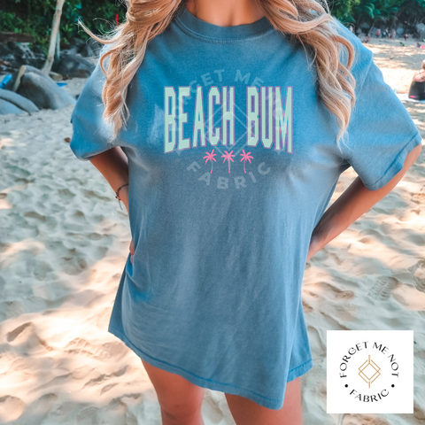 Blue Beach Bum Words, Thin Matte Clear Film Screenprints #1