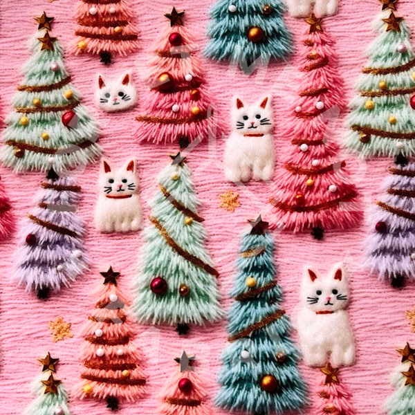 Christmas Cats, Lightweight DBP Fabric