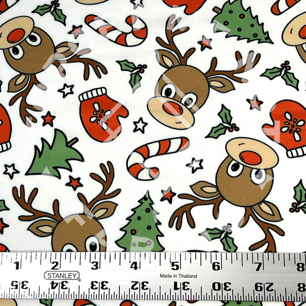 Red Noses Candycane, Lightweight DBP Fabric