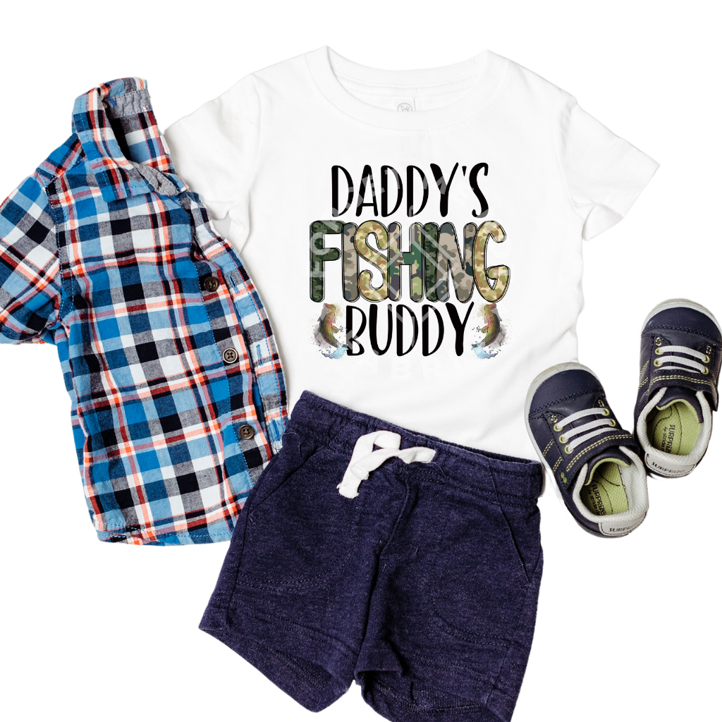Daddy's Fishing Buddy, White Toddler Shirt(Size 3T), Graphic Shirts