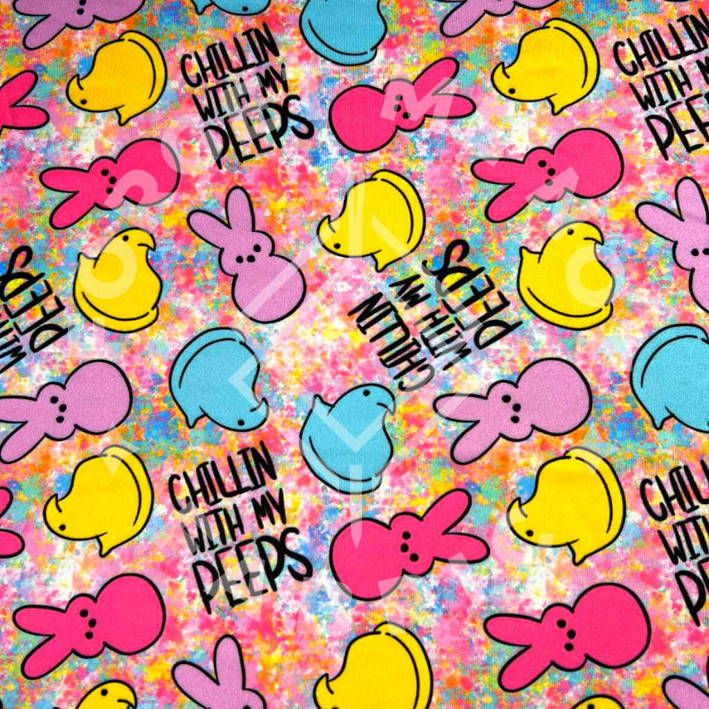 Chillin Peeps Colorful, Mediumweight DBP Fabric
