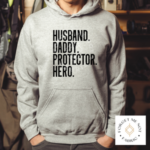 Husband, Daddy, Protector, Hero, Thin Matte Clear Film Screen Prints #90