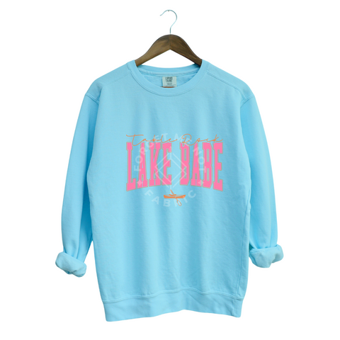 Branson, Mo Pink Words, Blue Sweatshirt (Size Large), Graphic Shirts
