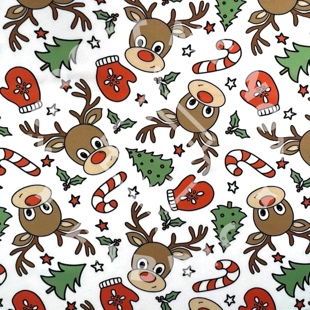 Red Noses Candycane, Lightweight DBP Fabric