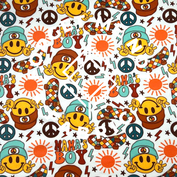 Mama's Boy Smiley Face, 180 DBP GSM Fabric