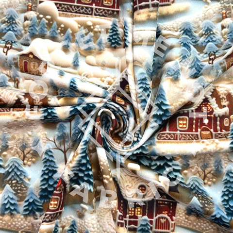 Cozy Christmas Village, Mediumweight DBP Fabric