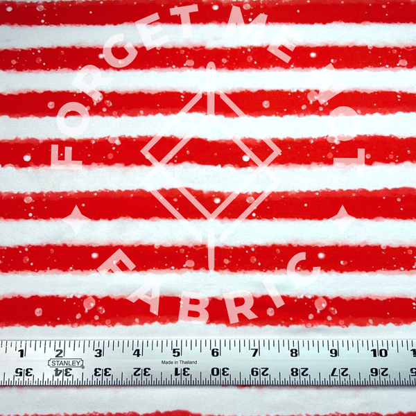 Red & White Splatter Stripes, DBP Super Soft Knit Fabric