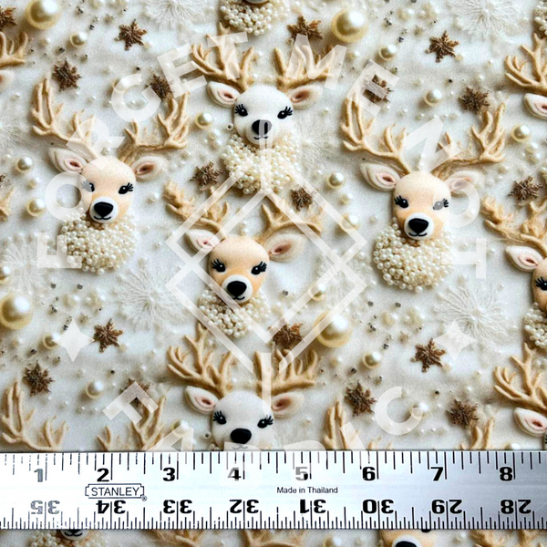 Winter Pearl Reindeer, Mediumweight DBP Fabric