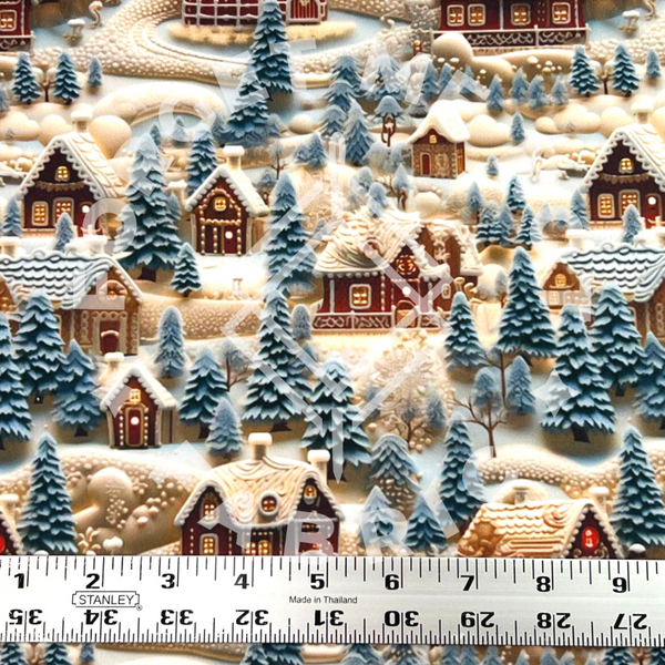 Cozy Christmas Village, Mediumweight DBP Fabric