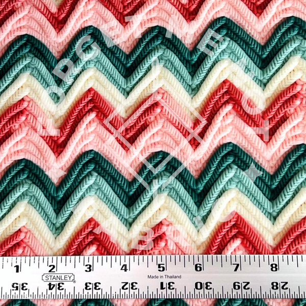 Muted Zig Zag Christmas Knit Pattern, Mediumweight DBP Fabric