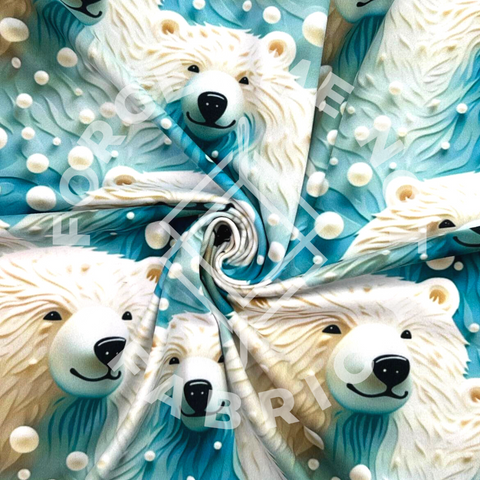 Polar Bears in the Snow, Mediumweight DBP Fabric