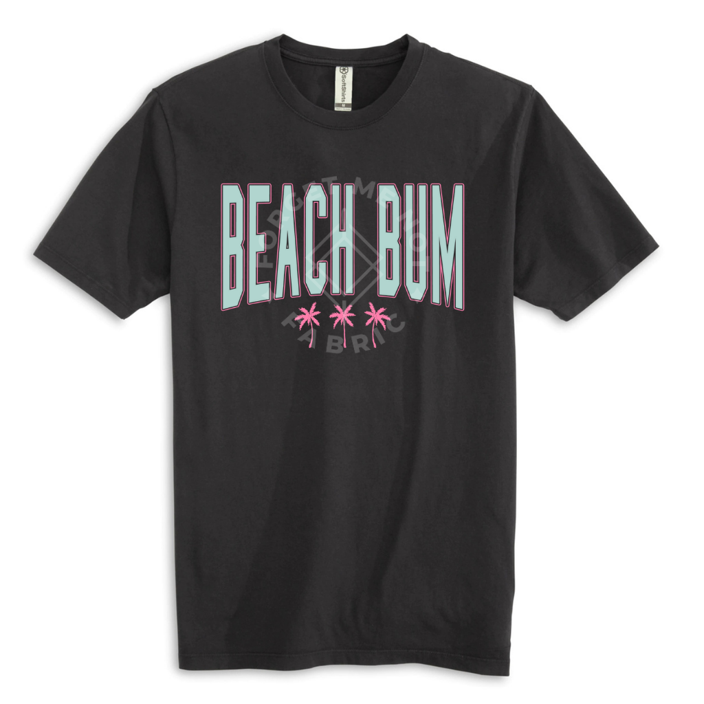 Beach Bum, Black T-Shirt (Size Large), Graphic Shirts