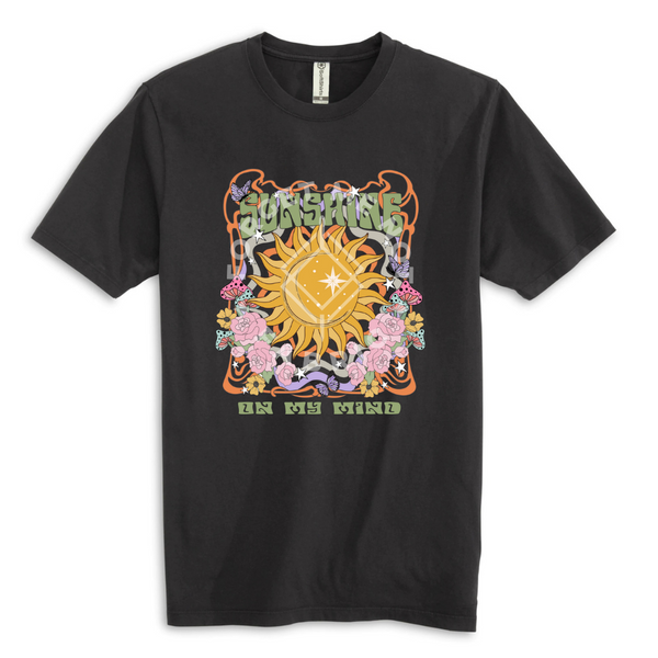 Sunshine on my Mind, Black T-Shirt (Size Large), Graphic Shirts