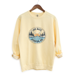 Lake Mode Circle, Yellow Sweatshirt (Size Large), Graphic Shirts