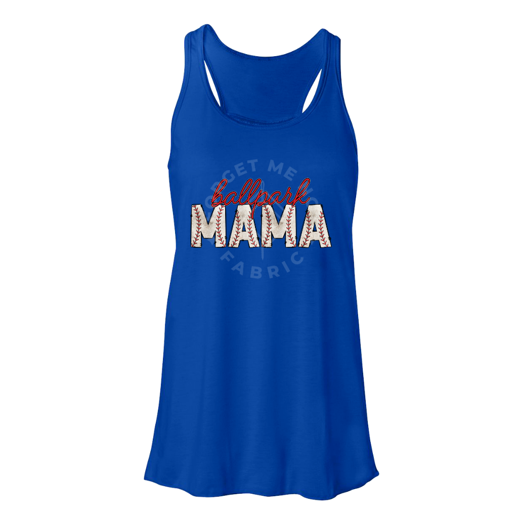 Ballpark Mama, Blue Tank Top (Size Small), Graphic Shirts