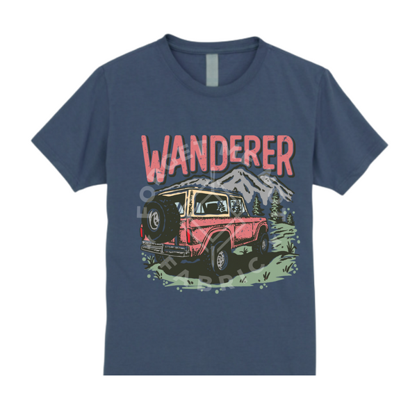 Jeep Wanderer, Dark Blue T-Shirt(Size Small Youth), Graphic Shirts